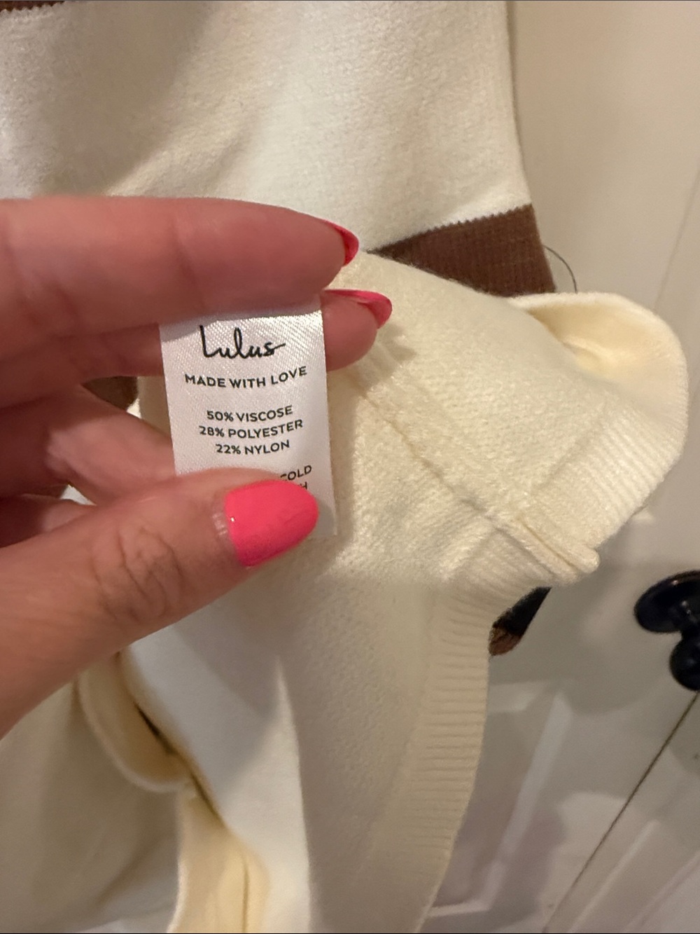 Lulus NWT Flirty Babe striped halter sweater mini dress, large - Picture 5 of 8